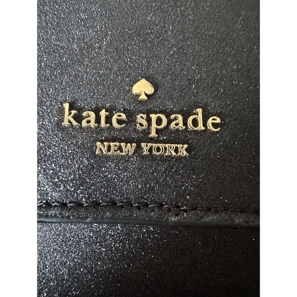 Kate Spade Black Glitter North South Phone Crossbody Bag - Picture 6 of 11